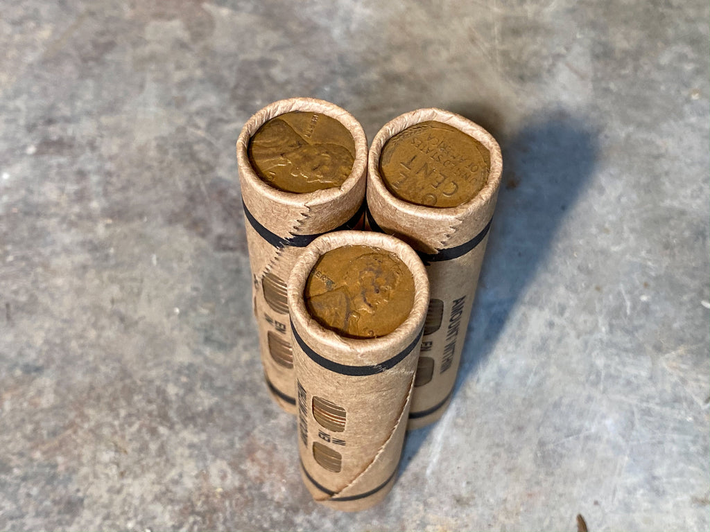 WHEAT PENNY ROLL old unsearched window wrapped us coin cents estate money hoard sale lot vintage pennies rolls cent coins