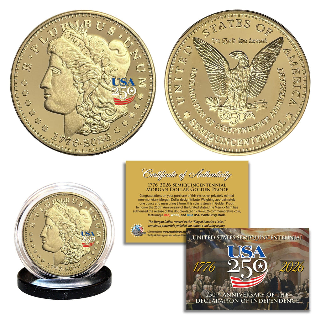 America's 250th Anniversary Morgan Dollar Golden Proof Coin